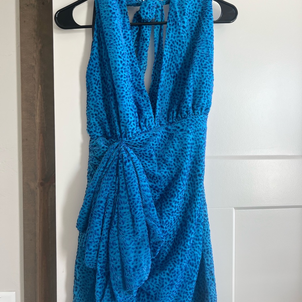 Revolve NBD Blue Halter Dress